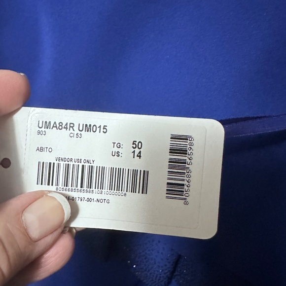 NWT, ARMANI Collezioni Deep Blue Sleeveless Women's Knee Length Dress sz 14 - Picture 10 of 11